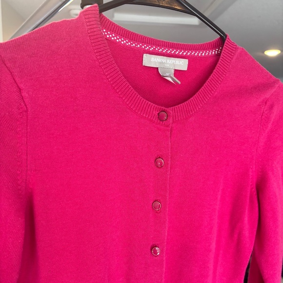 Banana Republic Hot Pink Cardigan Sweater - Small (EUC) - Picture 3 of 5